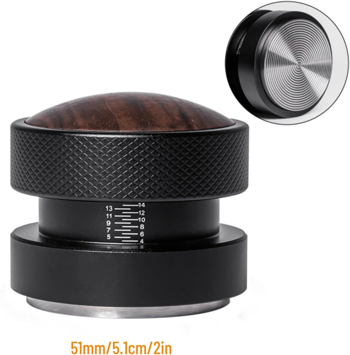 Espresso Tamper for 51mm Coffee Tamper with Spring Loaded Tamper,WDT Tool with Clear Memory Scale,Stainless Steel Tamper for Espresso Machine Accessories,for Home,Office & Coffee Bar