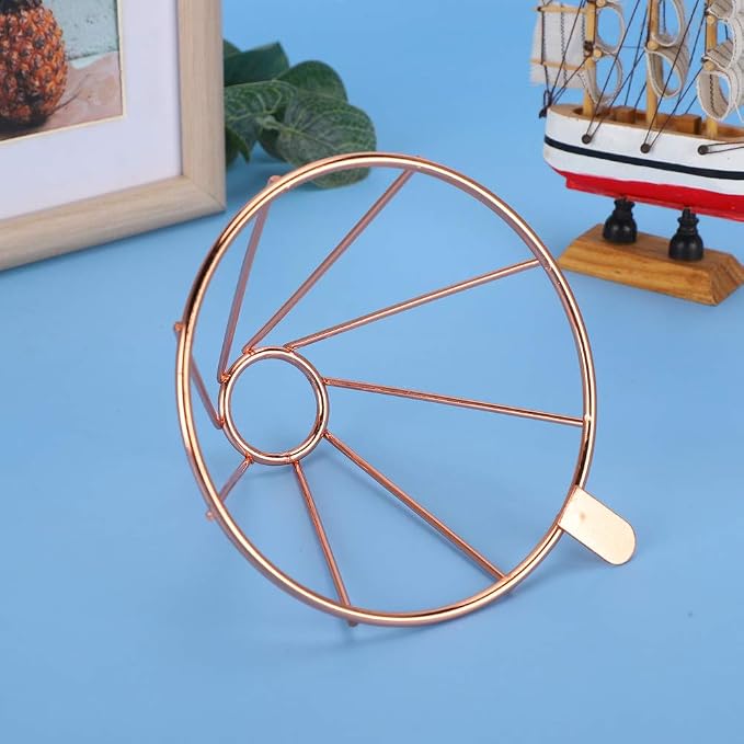 Stainless Steel Coffee Filter Cup Rack Holder Funnel Bracket Rose Gold Simple - Image 6