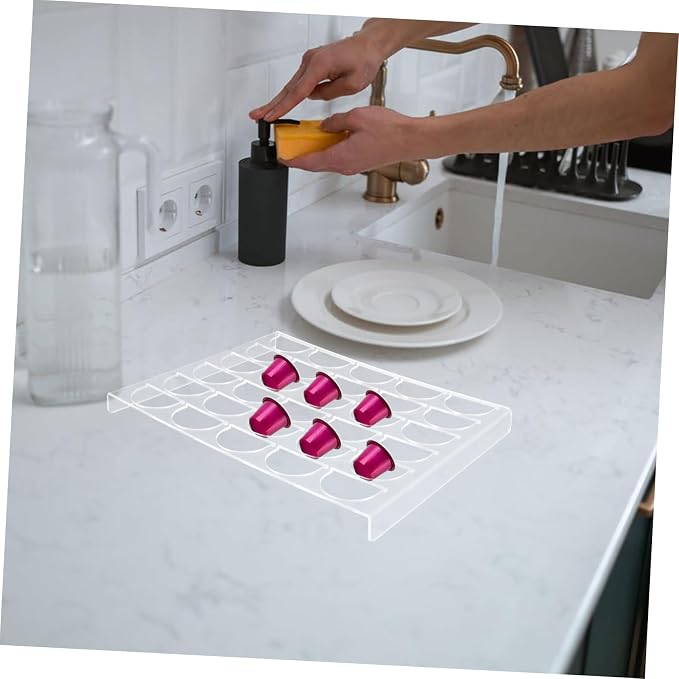 jojofuny 30grids Coffee Capsule Storage Rack Acrylic Organizer Stand - Image 9