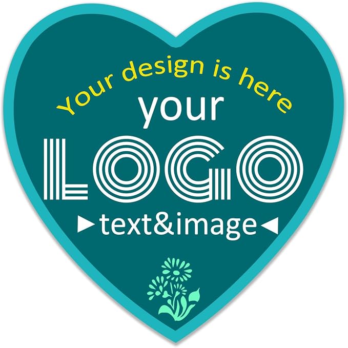Heart Custom Labels Stickers Personalized by Jamipasp