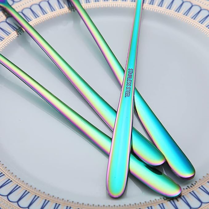 Rainbow Long Handle Spoons, Coffee Stirrers, Premium Stainless Steel Coffee & - Image 7
