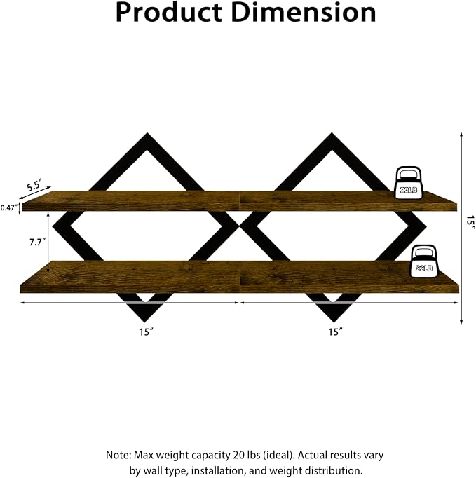 Floating Shelves Set of 2, Decorative Wall Shelves - Image 2