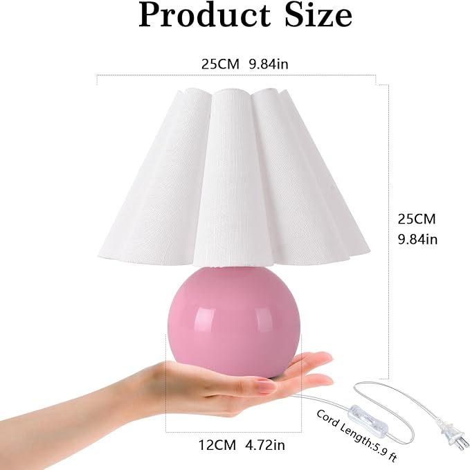 Pink Small Bedside Mini Table Lamp - Image 3