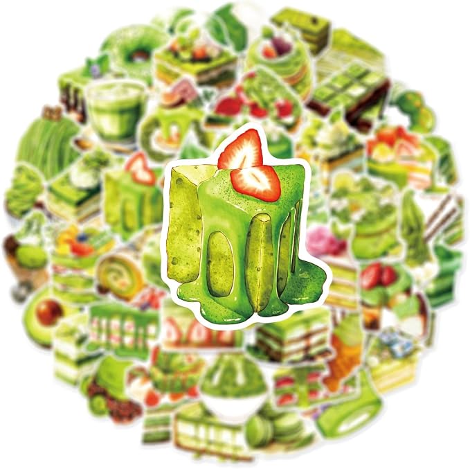 Matcha Cake Sticker 50PCS Water Bottles Laptop Phone Computer Guitar Skateboard - Image 2