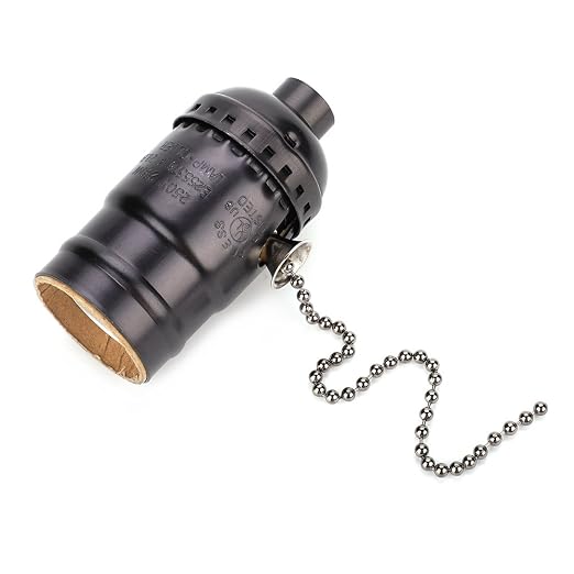 Maxmartt Antique Pull Chain Lamp Socket E27 Lamp Holder Aluminum Vintage Light - Image 7