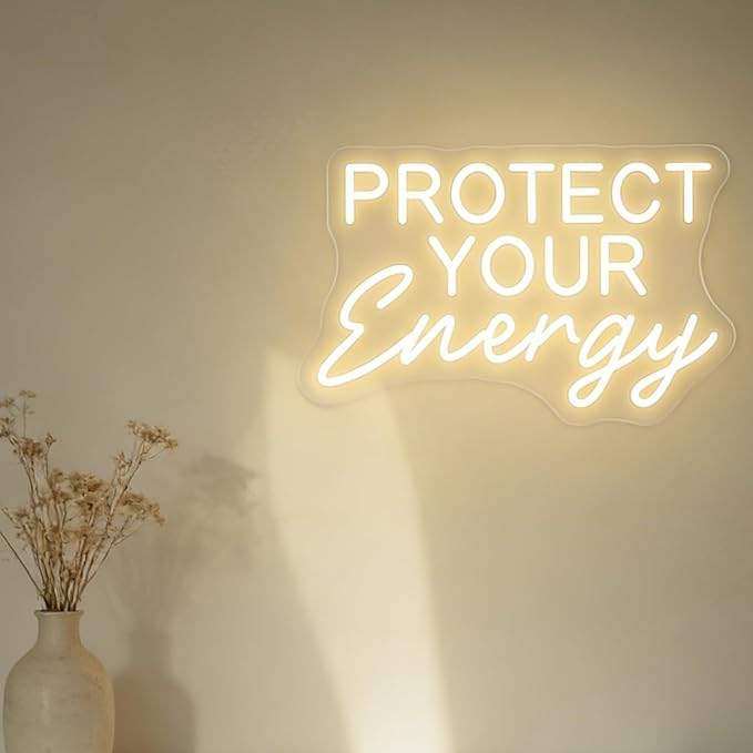 Protect Your Energy LED Neon Sign Warm White Neon Light Sign - Image 2