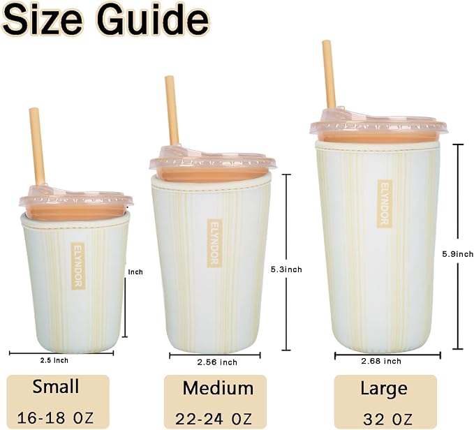 Reusable Insulated Sleeve for Iced Coffee Cup, Beverage Holder for Iced Coffee - Image 5