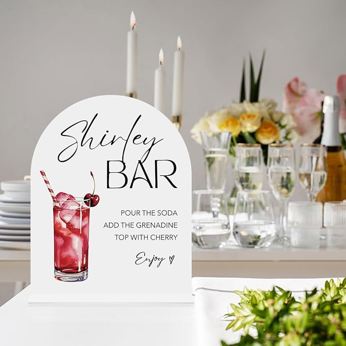Shirley Temple Bar Sign Shirley Temple Cherry Mocktail Drink Station - Image 3