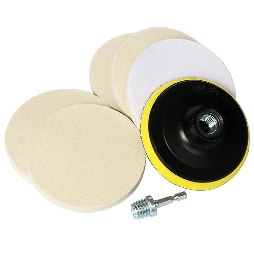 4 Inch Wool Felt Polishing Pad Buffing Wheel Kit by Hiqalty
