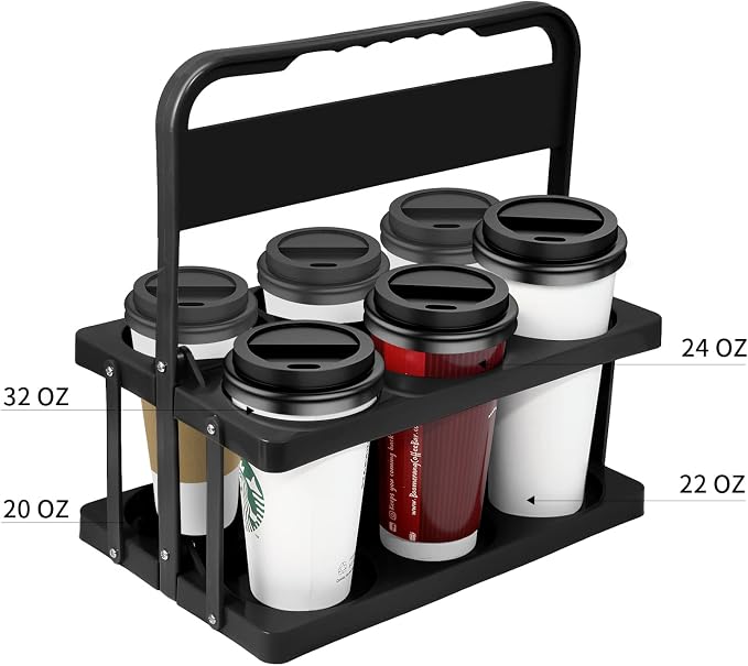 Portable Drink Carrier for Big Cups, Foldable Plastic Cup Holder, Reusable Cup - Image 2