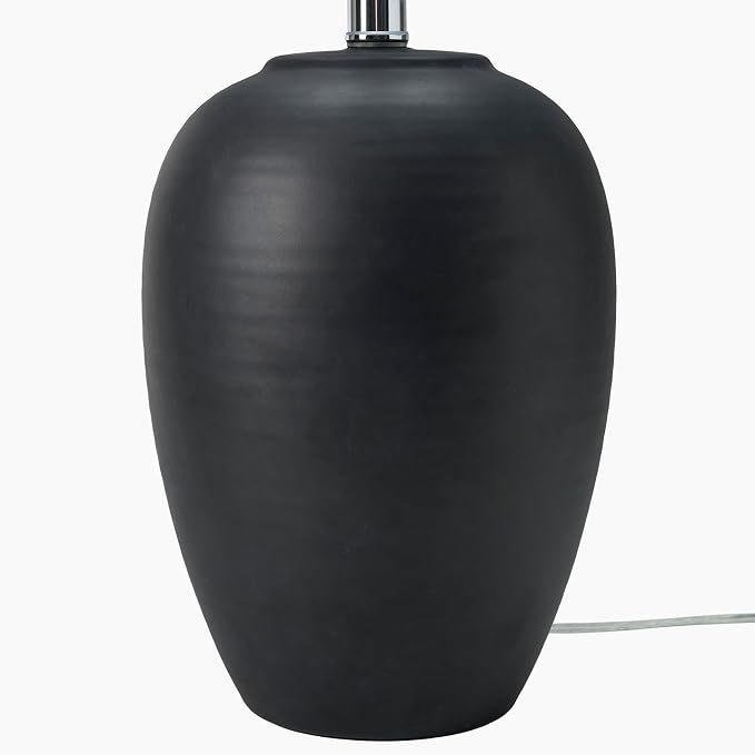 Nourison Home 23" Black Vintage Distressed Ceramic Pot Table Lamp - Image 9