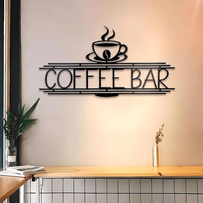Metal Coffee Bar Sign, 14.96x8 Inch Coffee Sign - Image 8