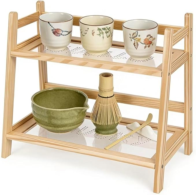 Matcha Station Organizer- Wood Coffee Bar Accessories and Organizer, Countertop by Unknown