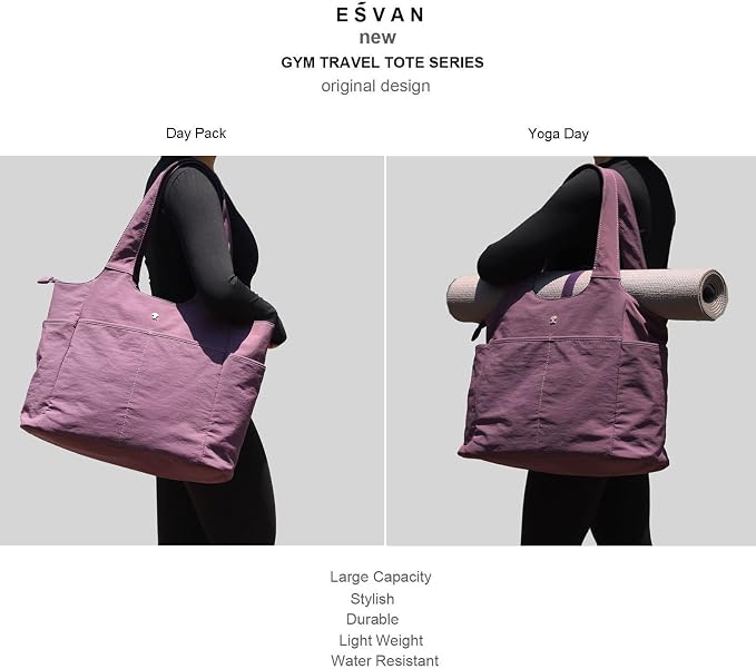 ESVAN Yoga Tote Bag Mat bag Women Shoulder Bags Carryall Tote - Image 5