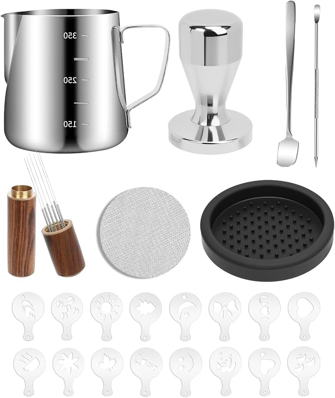 Espresso Kit, 350ml Espresso Milk Frothing Pitcher, 53mm Espresso Tamper by PROKITCHEN