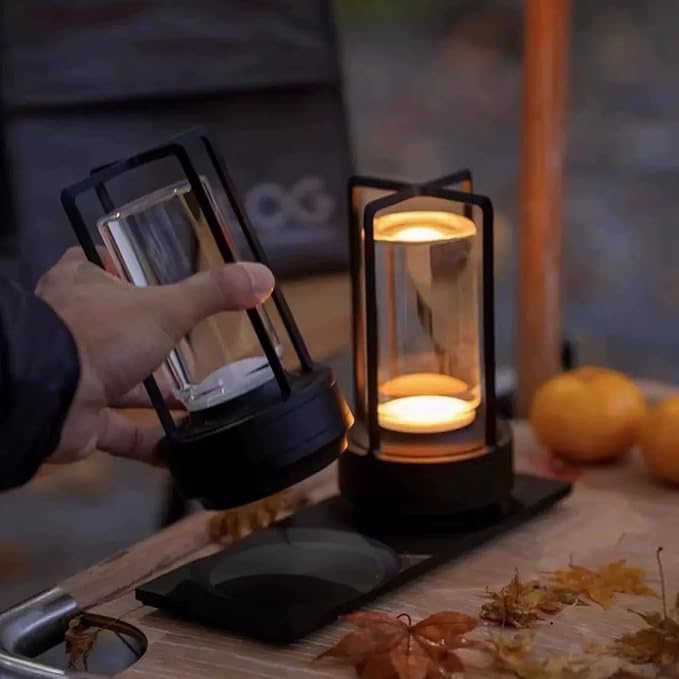 Small Gold Portable Metal Table Lamp, Rechargeable Outdoor Table Lamp Cordless - Image 7