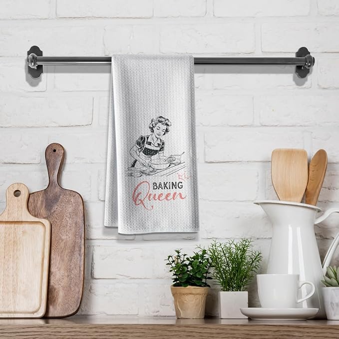 Baking Towels for Women- Funny Joked Queen Hand Dish Kitchen DéCor, Absorbent - Image 3