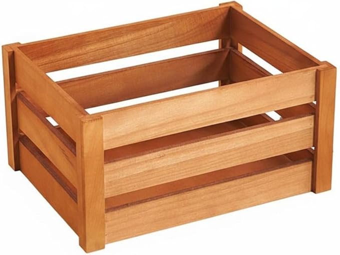 Wooden Storage Crate Sturdy Plant Holder Crate Decorative Slatted Wood Box by Unknown