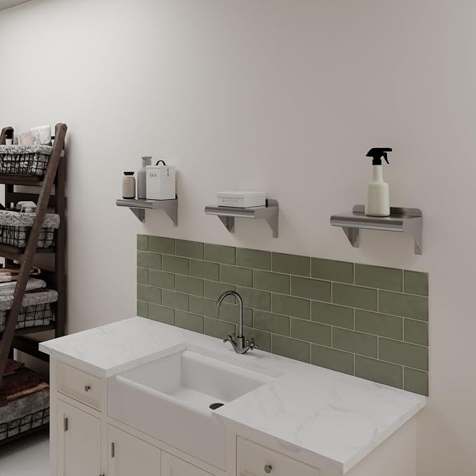 AmGood 6 in. x 10 in. Stainless Steel Wall Shelf | NSF | Metal Shelving | Garage - Image 7