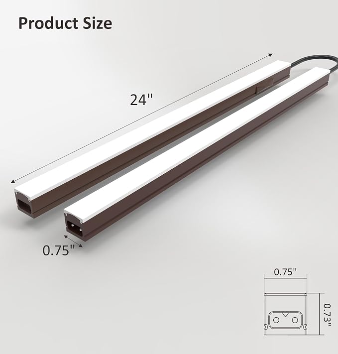 Leetdud Under Cabinet Lighting Plug in, 24 Inch 2 Pcs, Linkable AC120V 3CCT - Image 8