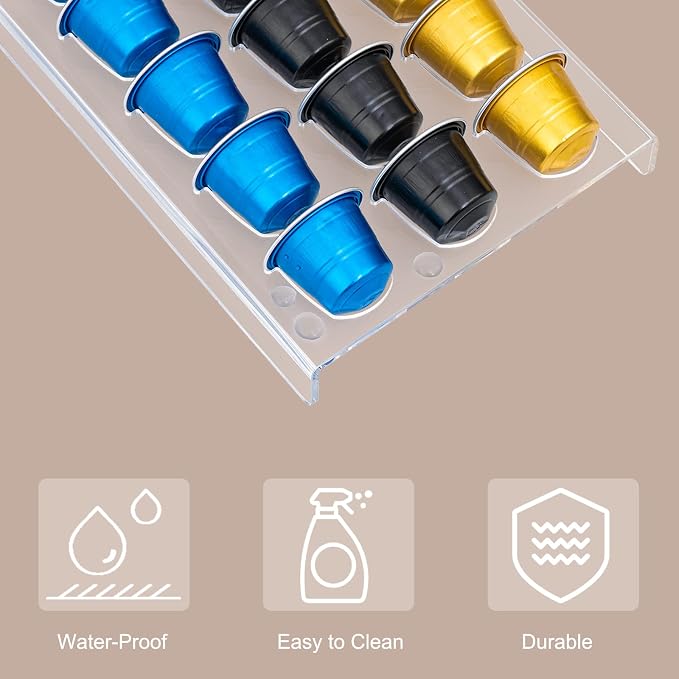 SUMERFLOS 2 Pack Acrylic Clear Coffee Pod Holder Organizer Tray, Coffee Pod - Image 5