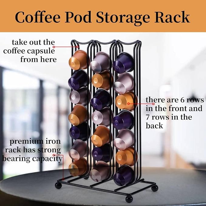 Huhushop Coffee Capsule Holder, Coffee Pod Rack Carousel Storage Holder Storage - Image 5