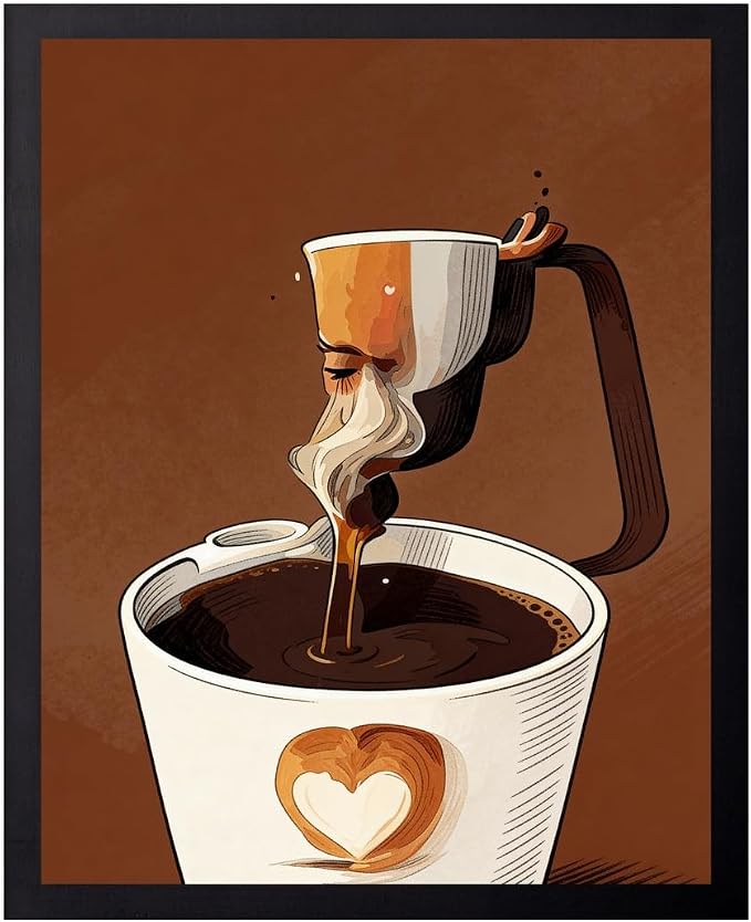Lawrence Williams Designs Artistic Coffee Pour Poster by LawrenceWilliamsDesigns