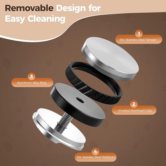 MEION 51mm Coffee Distributor & Tamper, Double-Sided Espresso Distributor - Image 7