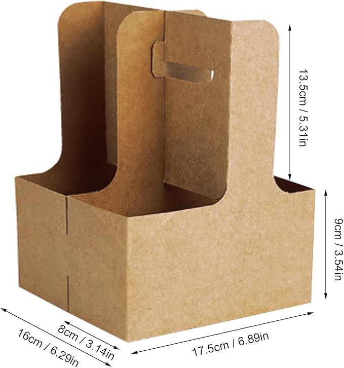 2-Cup 50 Pack Drink Carrier Handle 12-30 OZ Handled Drink Carriers | Kraft - Image 7