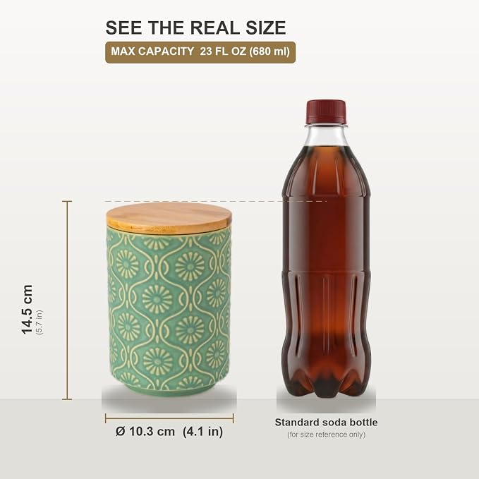 TEATALK Ceramic Canister with Airtight Lid, Tea Storage, 23 Fl Oz - Image 9