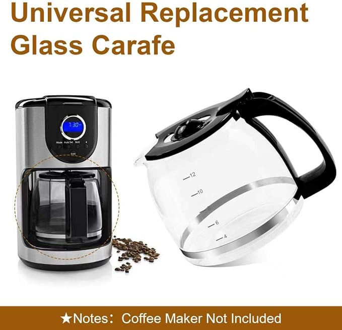 12-Cup Glass Coffee Carafe for Drip Coffee Makers – 1.8L Universal Replacement - Image 2