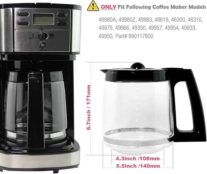 12-Cup Glass Carafe Replacement Compatible - Image 4