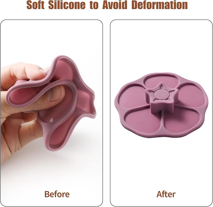 Petal Silicone Cup Covers ， Multicolored Silicone Lids - Image 5