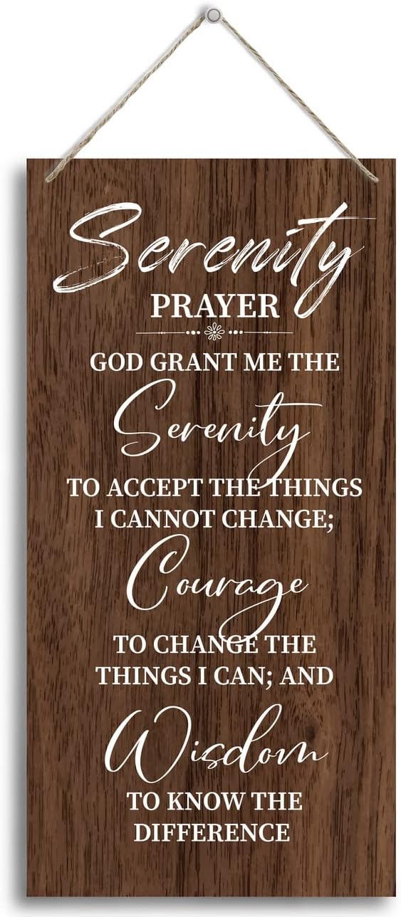 Serenity Prayer Wooden Decor Sign, God Grant Me The Serenity Wall Decor Sign by HALUOSI