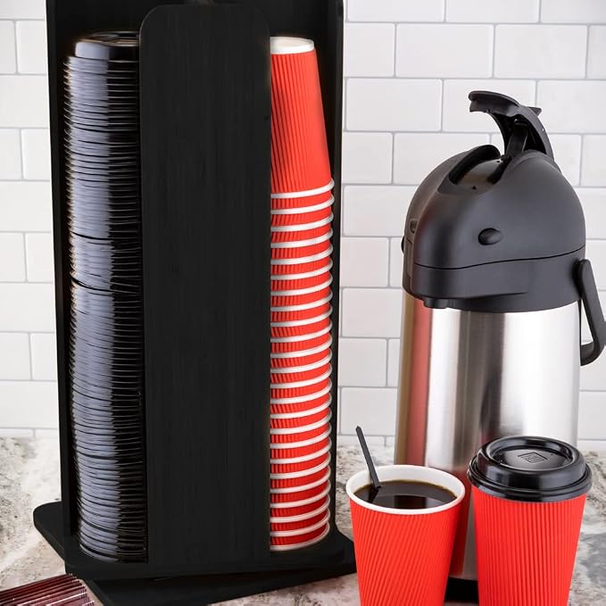 Restaurantware Restpresso 9 x 18 Inch Coffee Cup and Lid Organizer 1 Revolving - Image 3