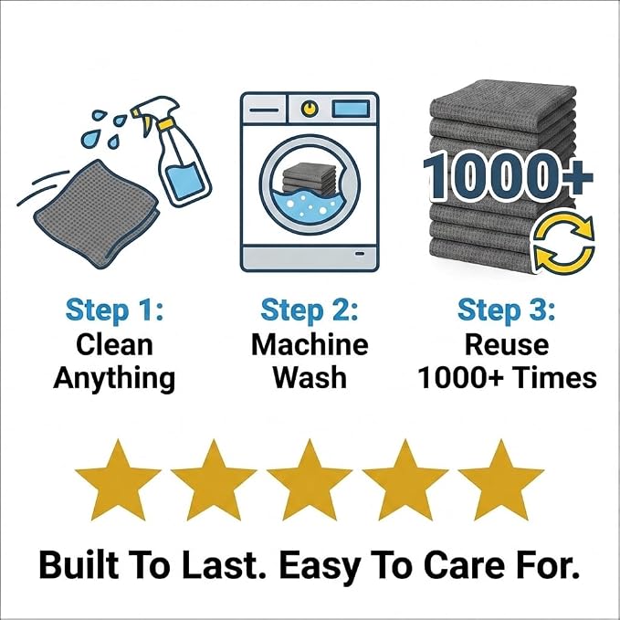 MIRACLEAN Waffle Weave Microfiber Cloths - Image 8