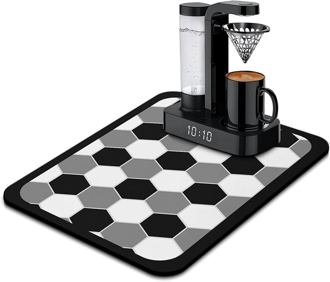 Coffee Mat - Lattice Absorbent Drying Mat - Waterproof Kitchen Protector - Bar by Vehcimbev