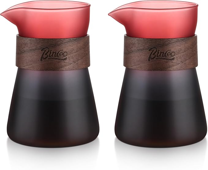Glass Coffee Carafe with Wood Heat-Resistant Loop, 16oz Glass Coffee Server by Bincoo