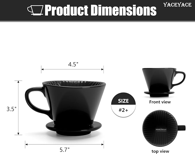 Coffee Pour Over, Ceramic Coffee Dripper - Image 2