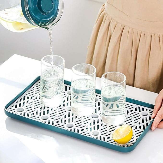 Veemoon Dishes Drying Rack Cup Drain Tray Mug Drainboard: Glass Drying Tray Mug - Image 4
