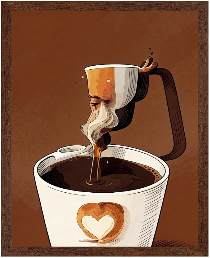 Lawrence Williams Designs Artistic Coffee Pour Poster by LawrenceWilliamsDesigns