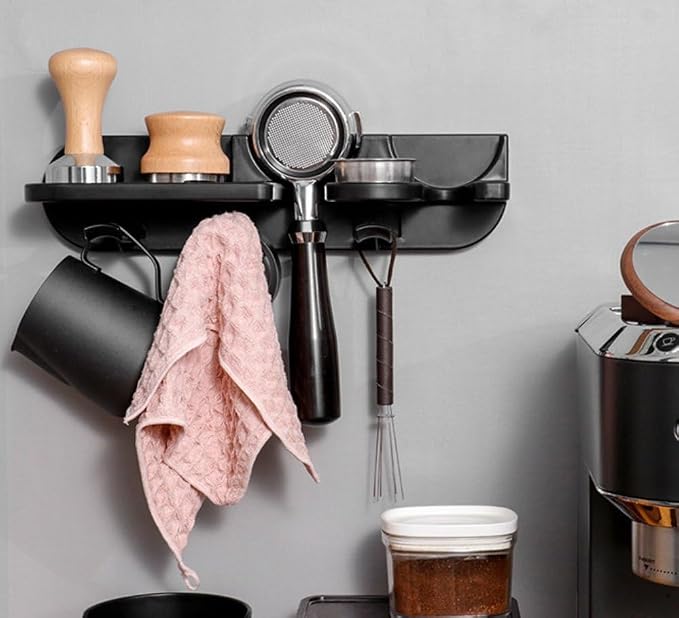 Space Saving Coffee Bar Shelf, 58mm Portafilter Holder Wall Mount Coffee - Image 6