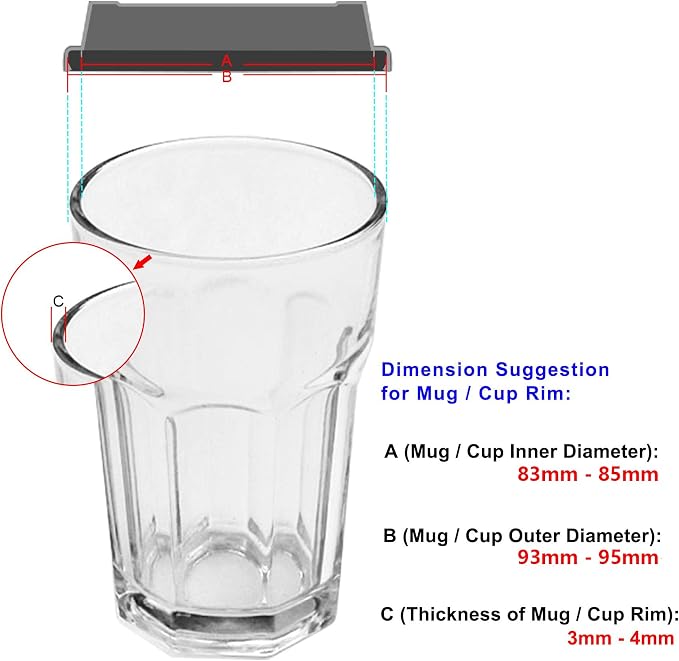 COSMOS Pack of 6 Anti-Dust Spill Proof Soft Silicone Replacement Coffee Mug - Image 5