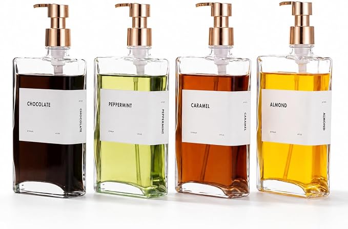 Glass Coffee Syrup Dispensers by APT1101