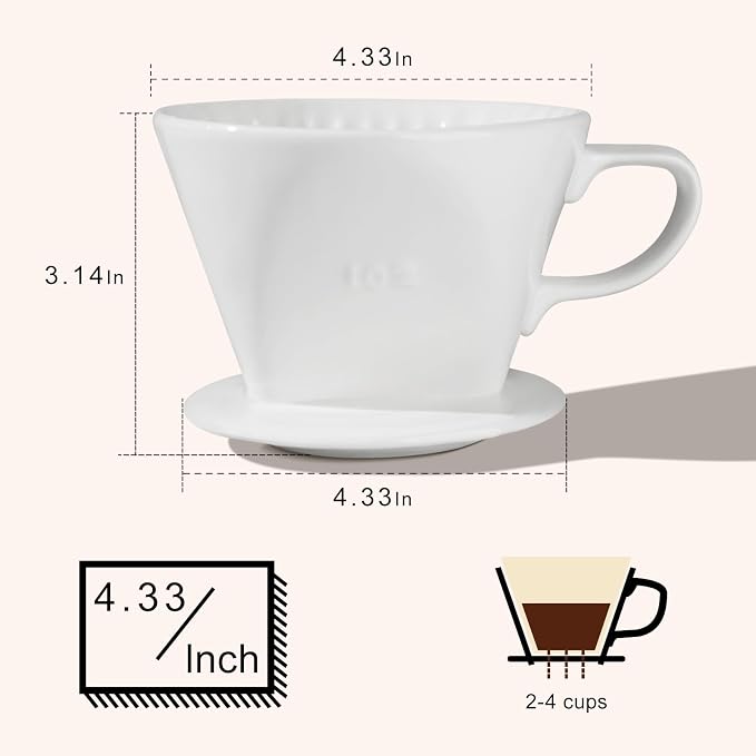 hailanbao Handmade Pour over Ceramic Coffee Dripper - Image 2