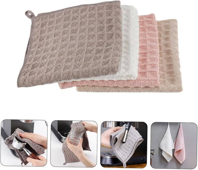FOMIYES 4pcs Multi-use Coffee Machine Cleaning Cloths Absorbent Dish Towels - Image 5
