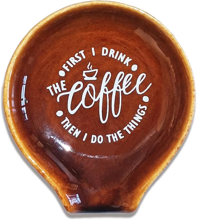 Funny Coffee Quote First I Drink The Coffee Then I Do The Things Ceramic Spoon by Littlefa