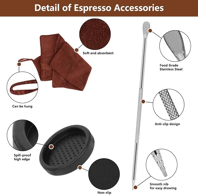 Y-Step 22 PCS Coffee Tamper Set, Espresso Accessories Kit Barista Kit, - Image 6