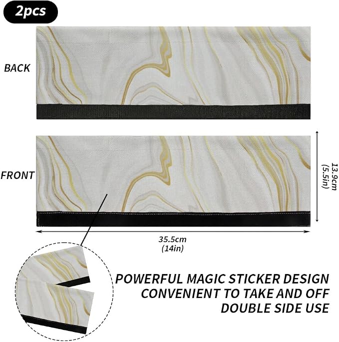 White Gold Marble Refrigerator Door Handle Cover, Kitchen Decor Fridge - Image 2
