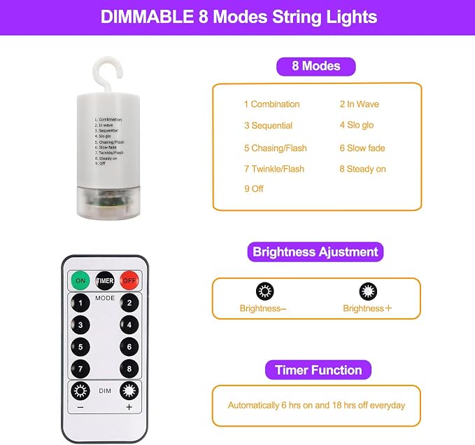 Christmas Battery Curtain Lights Warm White - Image 7